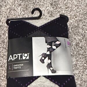 Apt. 9 Black and Purple Sweater Tights